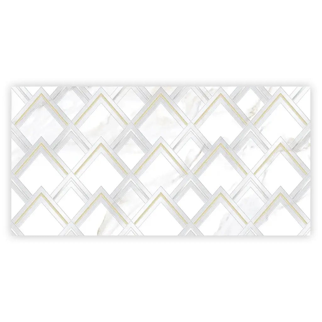 White Gold 24x48 Polished Diamond Porcelain Large Format Tile (1 pack, 7.75 sq ft/case) by Apollo Tile