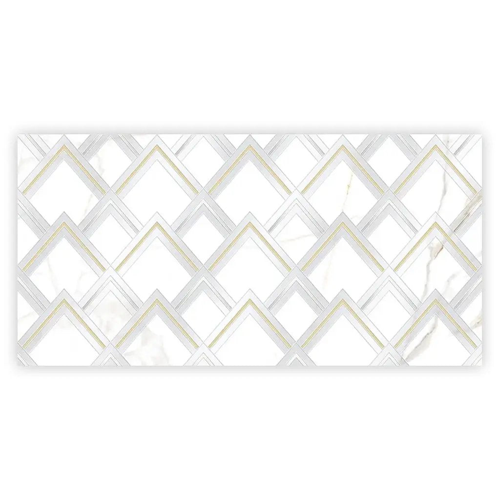 White Gold 24x48 Polished Diamond Porcelain Large Format Tile (1 pack, 7.75 sq ft/case) by Apollo Tile