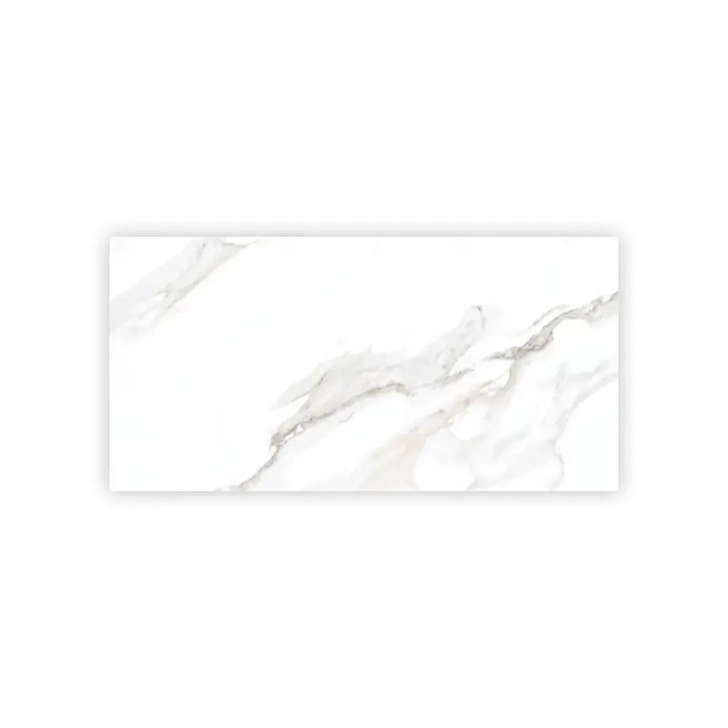 Bright White Gold 24x48 Polished Porcelain Large Format Tile (2 pack, 15.5 sq ft/case) by Apollo Tile