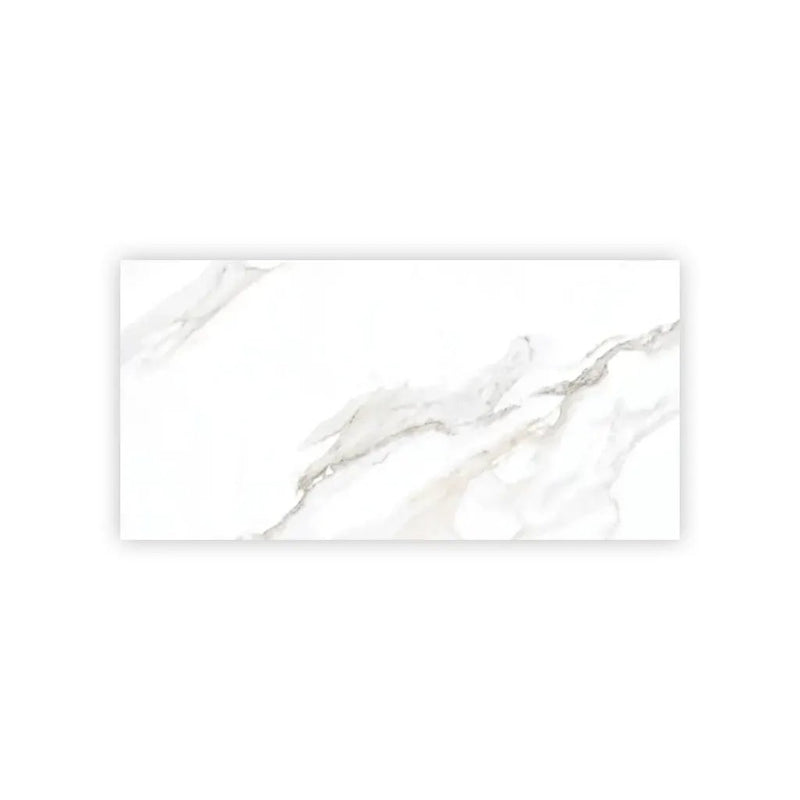 Bright White Gold 24x48 Polished Porcelain Large Format Tile (2 pack, 15.5 sq ft/case) by Apollo Tile