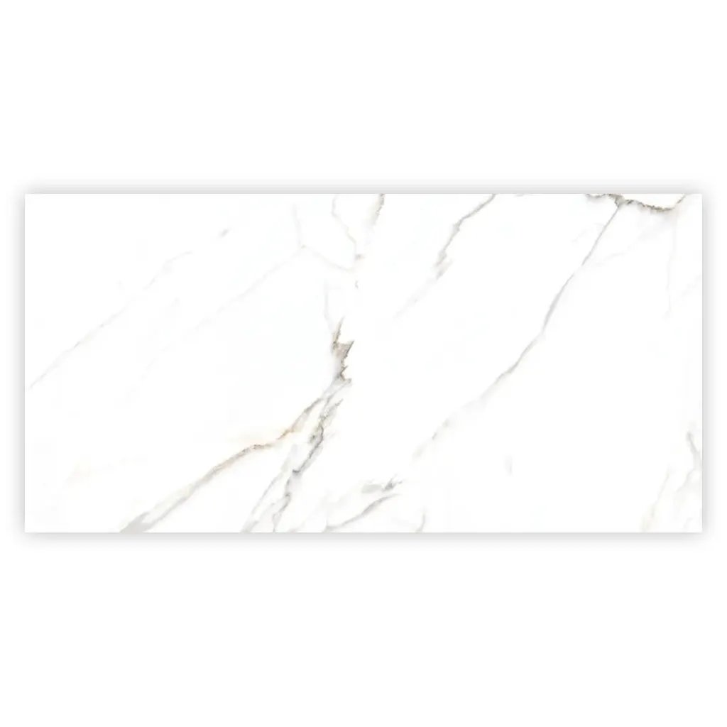 Bright White Gold 24x48 Polished Porcelain Large Format Tile (2 pack, 15.5 sq ft/case) by Apollo Tile