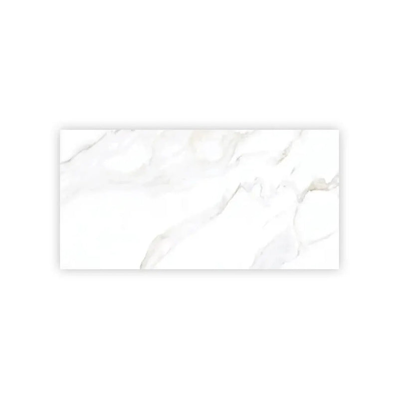Bright White Gold 24x48 Polished Porcelain Large Format Tile (2 pack, 15.5 sq ft/case) by Apollo Tile