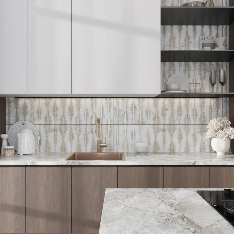 Cream beige Crisp White 24x48 Polished Porcelain Large Format Tile (1 pack, 7.75 sq ft/case) by Apollo Tile