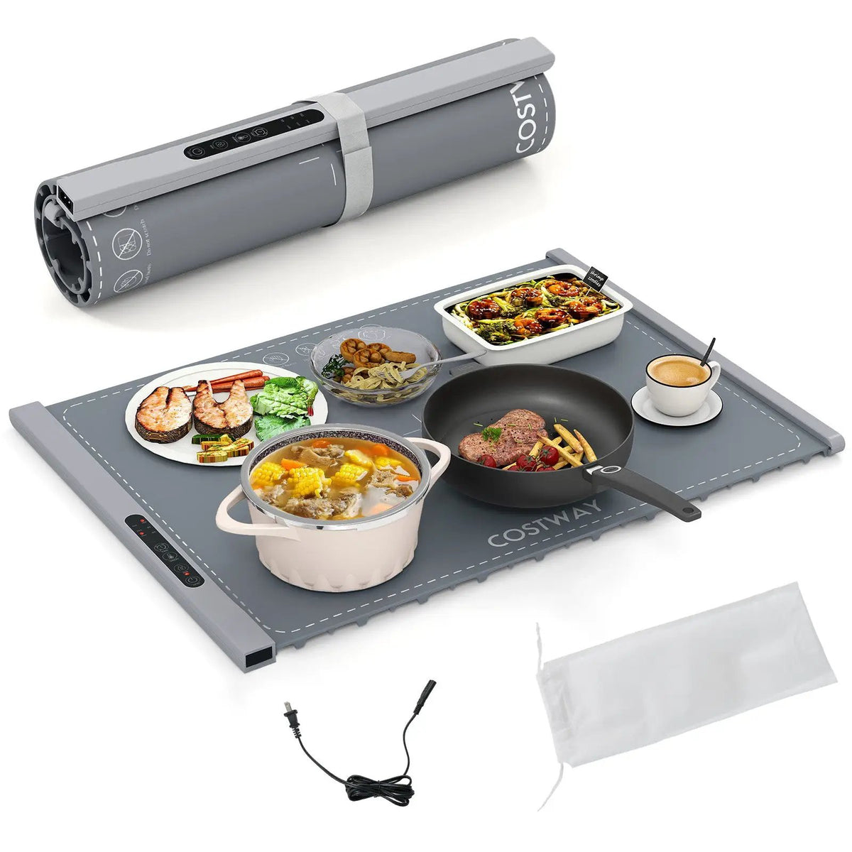 Food Warming Mat Rollable and Portable Electric Warming Tray with Fasting Heating by DirectDeals