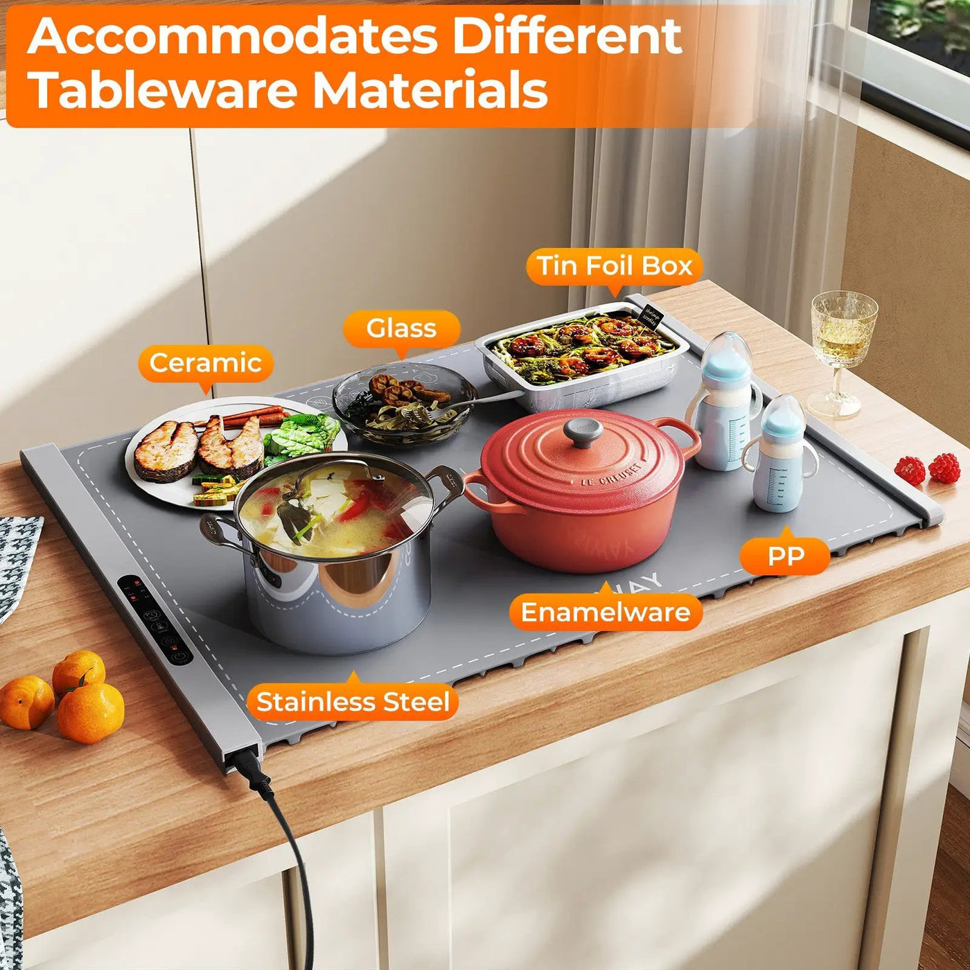 Food Warming Mat Rollable and Portable Electric Warming Tray with Fasting Heating by DirectDeals