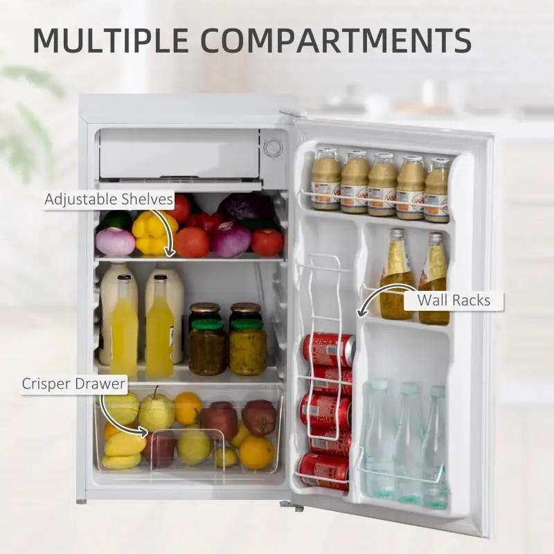 Compact Refrigerator Mini Fridge/Freezer 3.2 Cu.Ft, White by HomePacific