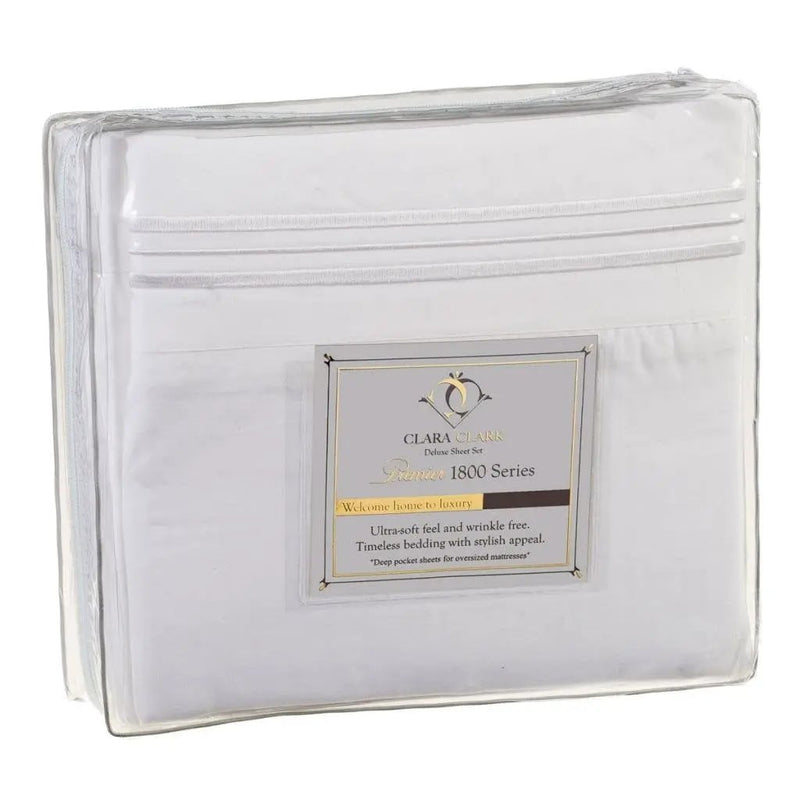 King size 4-piece Silky Soft Microfiber Sheet Set in White by HomePacific