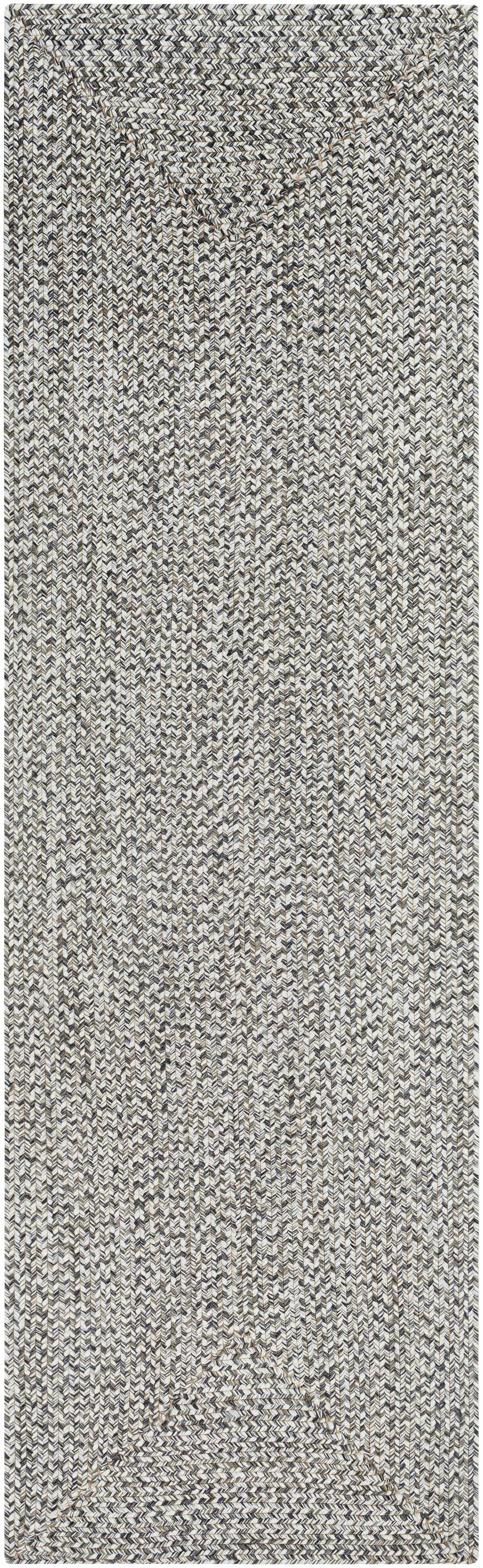 Cream Charcoal Braided Faux Jute Outdoor Rug by Boutique Rugs