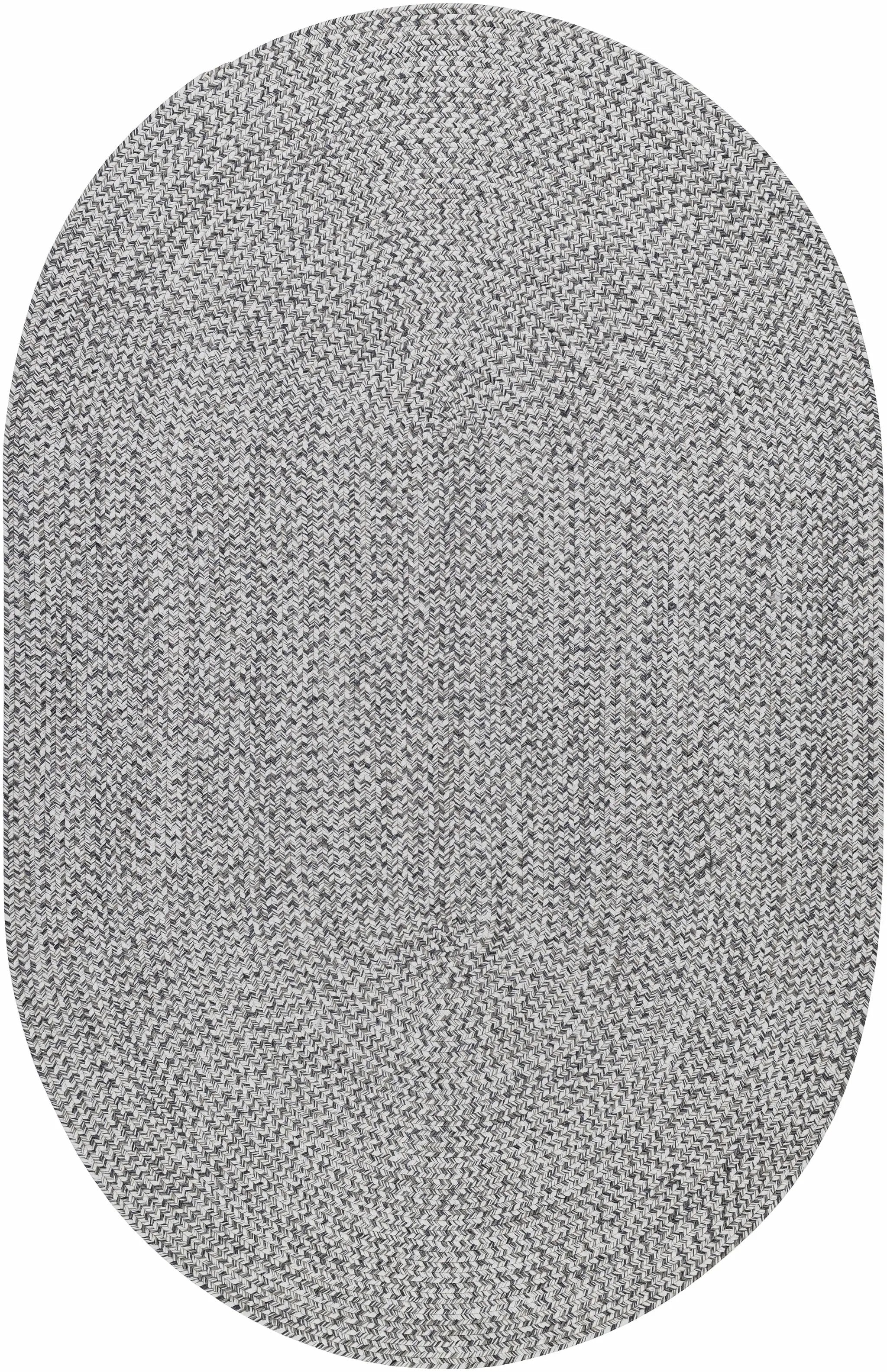 Cream Charcoal Braided Faux Jute Outdoor Rug by Boutique Rugs