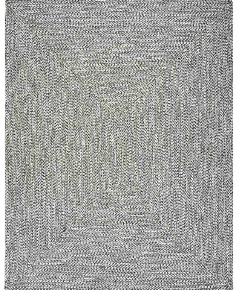 Cream Charcoal Braided Faux Jute Outdoor Rug by Boutique Rugs