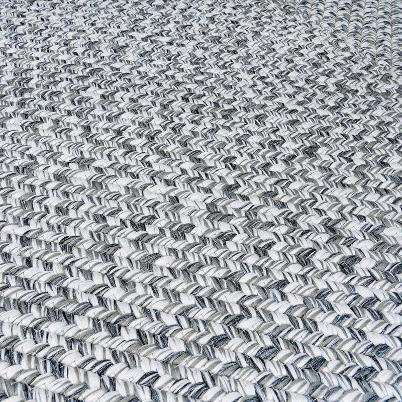 Cream Charcoal Braided Faux Jute Outdoor Rug by Boutique Rugs