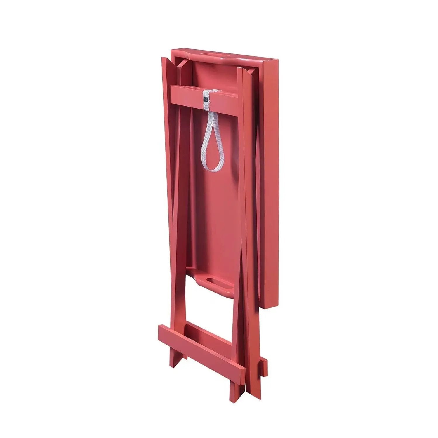 Folding TV Tray Bedside Table in Coral Red Pink Orange Wood Finish by HomePacific