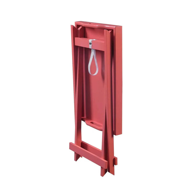 Folding TV Tray Bedside Table in Coral Red Pink Orange Wood Finish by HomePacific
