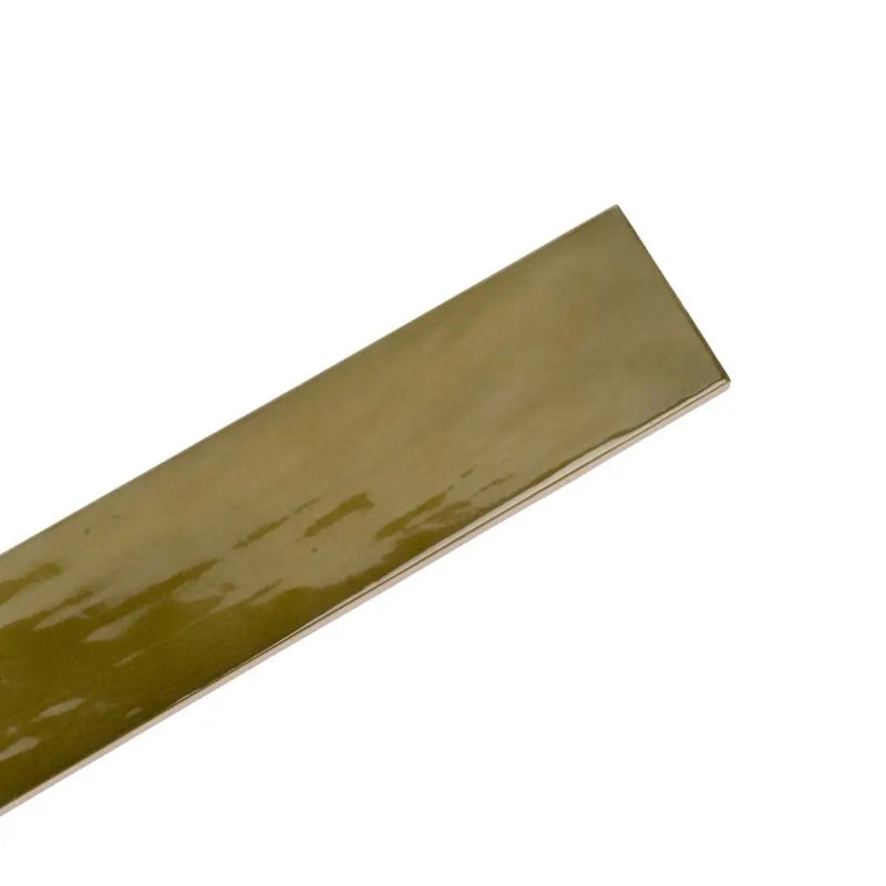 Olive Green 2.6x16 Glossy Ceramic Subway Tile (38 pack, 10.76 sq ft/case) by Apollo Tile