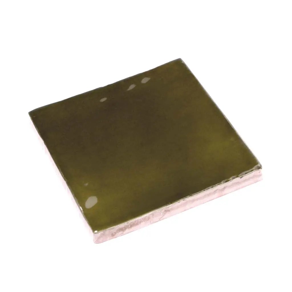 Olive Green 4x4 Glossy Square Ceramic Tile (60 pack, 6.46 sq ft/case) by Apollo Tile