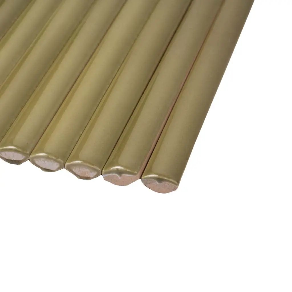 Olive Green 0.5x8 Glossy Ceramic Pencil Tile Trim (10 pack, 0.3 sq ft/case) by Apollo Tile