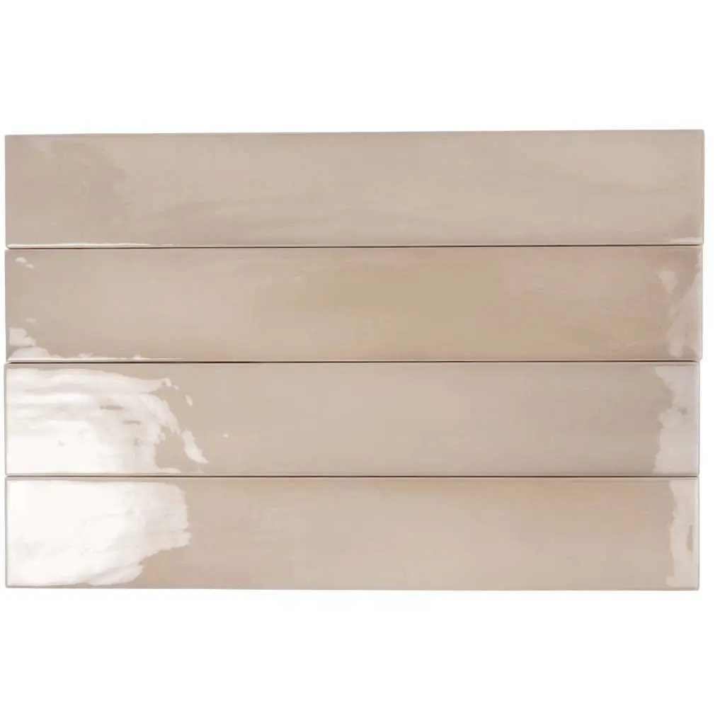 Beige 2.6x16 Glossy Ceramic Subway Tile (38 pack, 10.76 sq ft/case) by Apollo Tile
