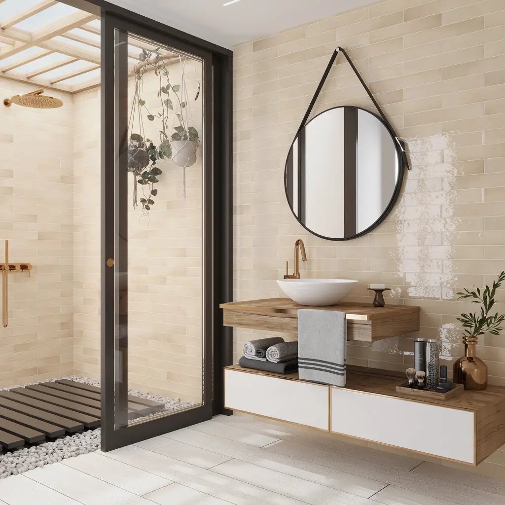 Beige 2.6x16 Glossy Ceramic Subway Tile (38 pack, 10.76 sq ft/case) by Apollo Tile