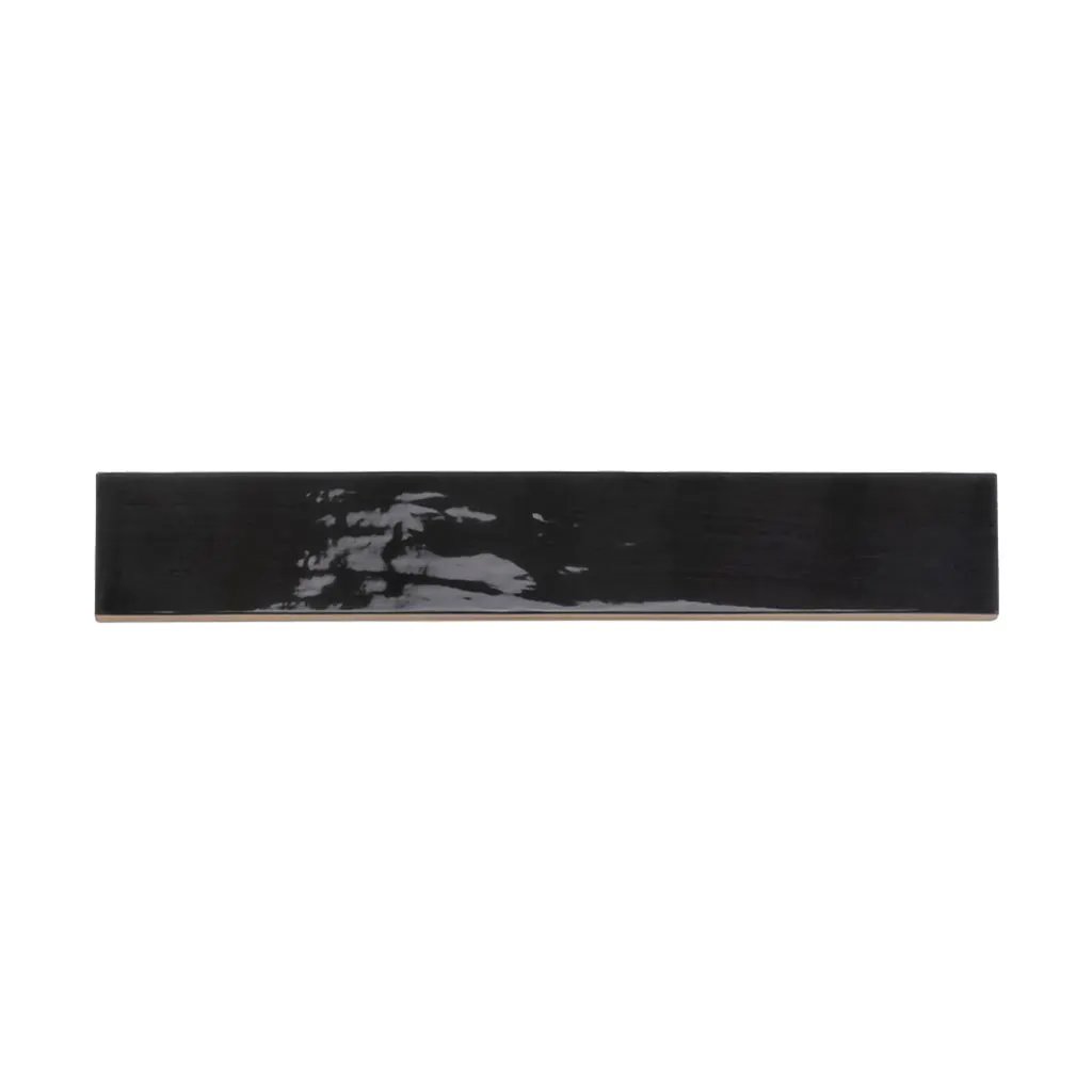 Black 2.6x16 Glossy Ceramic Subway Tile (38 pack, 10.76 sq ft/case) by Apollo Tile