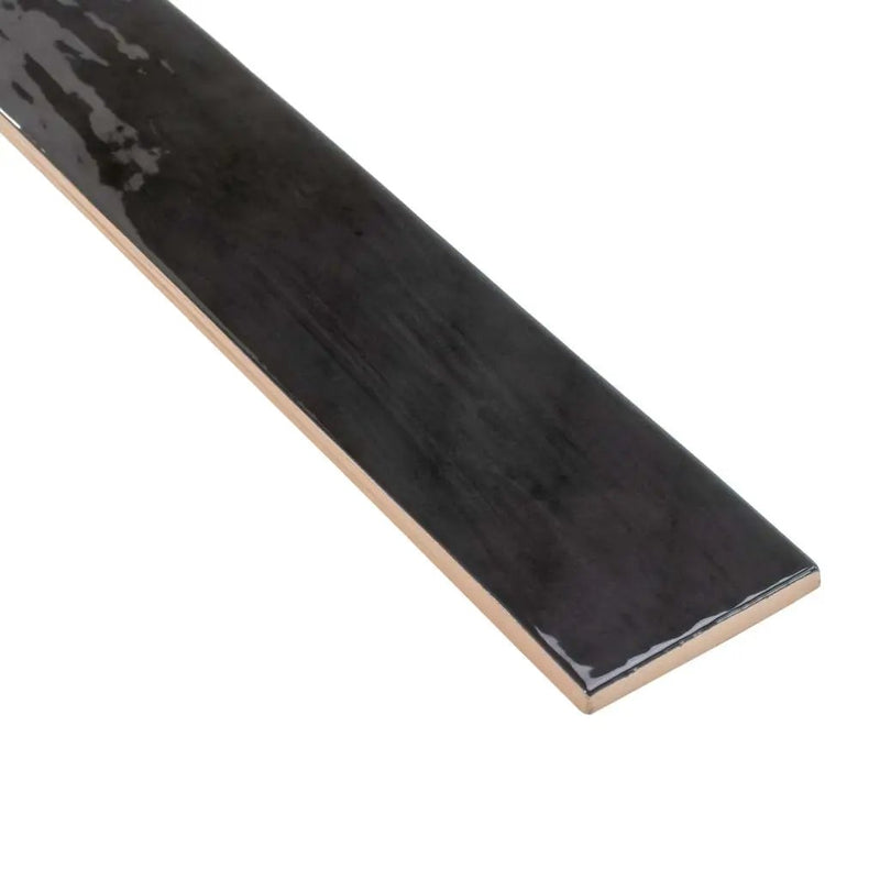 Black 2.6x16 Glossy Ceramic Subway Tile (38 pack, 10.76 sq ft/case) by Apollo Tile