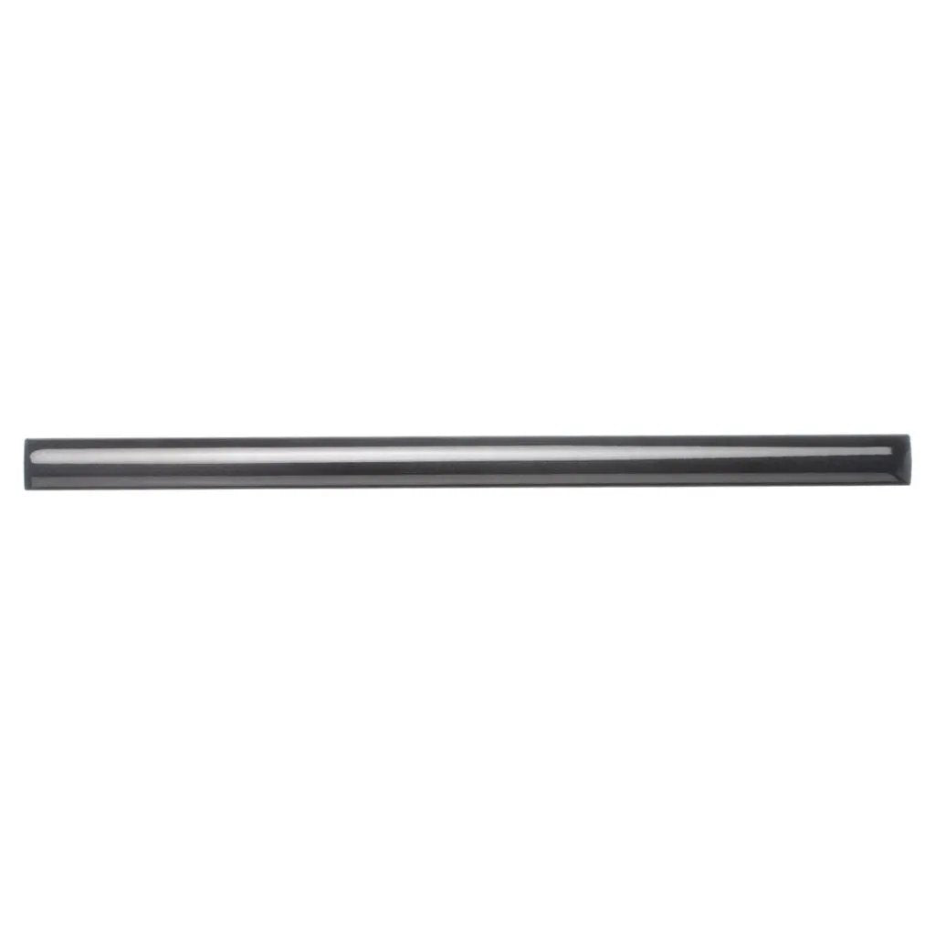 Black 0.5x8 Ceramic Glossy Pencil Tile Trim (10 pack, 0.3 sq ft/case) by Apollo Tile