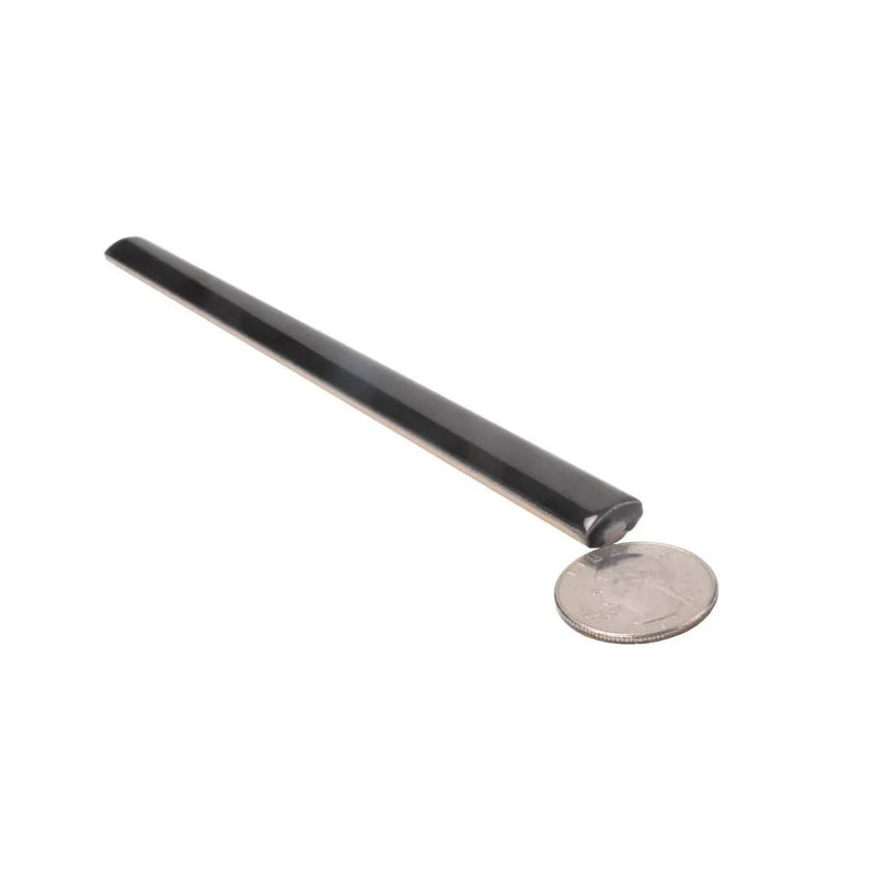 Black 0.5x8 Ceramic Glossy Pencil Tile Trim (10 pack, 0.3 sq ft/case) by Apollo Tile