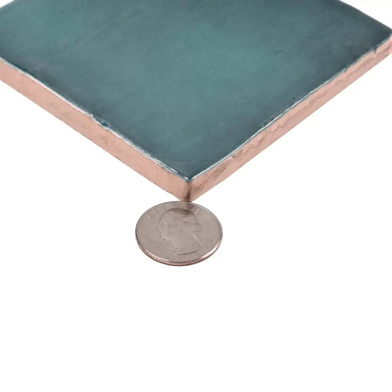 Teal Green 4x4 Glossy Square Ceramic Tile (60 pack, 6.46 sq ft/case) by Apollo Tile