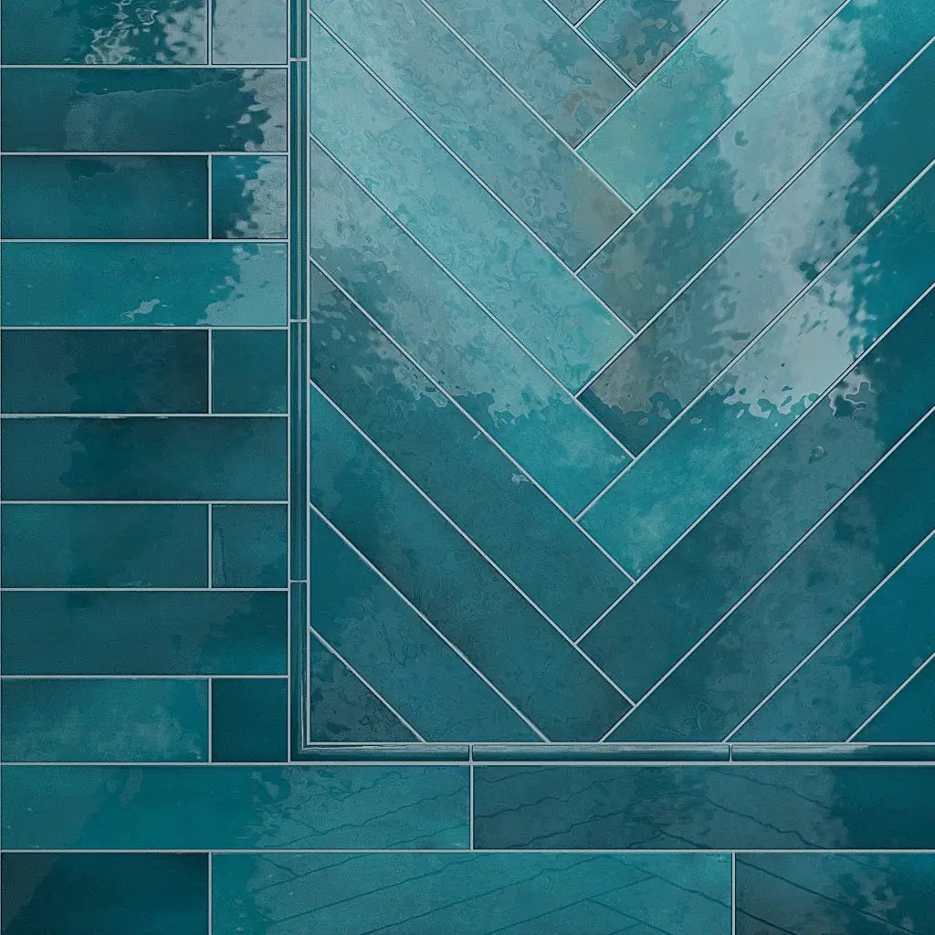 Teal Green 2.6x16 Glossy Ceramic Subway Tile (38 pack, 10.76 sq ft/case) by Apollo Tile