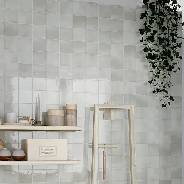 Silken 3.94 in. x 3.94 in. Glossy Tea Green Ceramic Square Tile (60 pack, 6.46 sq. ft./case)