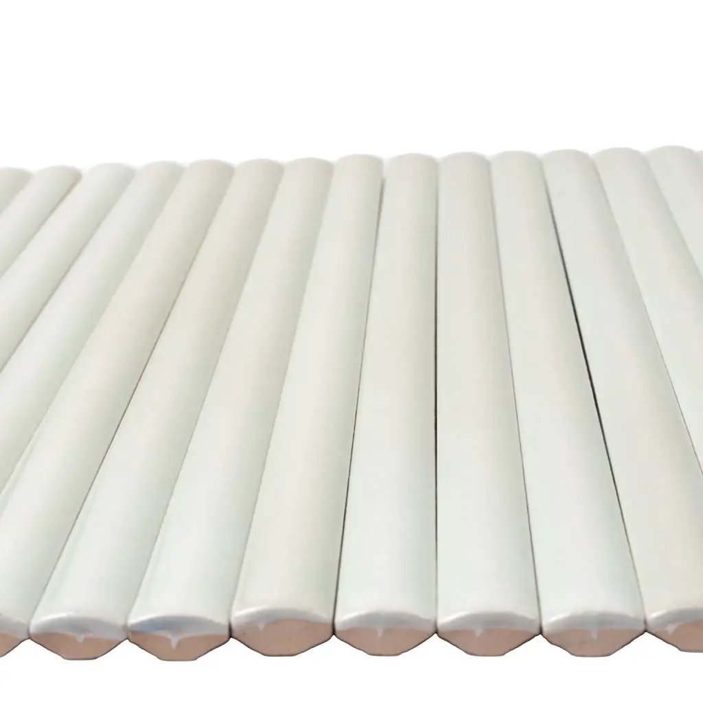 Tea Green 0.5x8 Glossy Ceramic Pencil Tile Trim (10 pack, 0.3 sq ft/case) by Apollo Tile