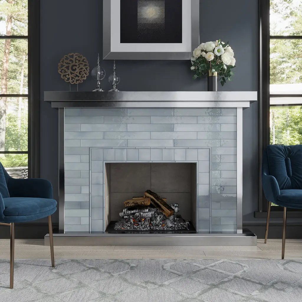 Benjamin Moore Smoke 4x4 Glossy Square Ceramic Tile (60 pack, 6.46 sq ft/case) by Apollo Tile