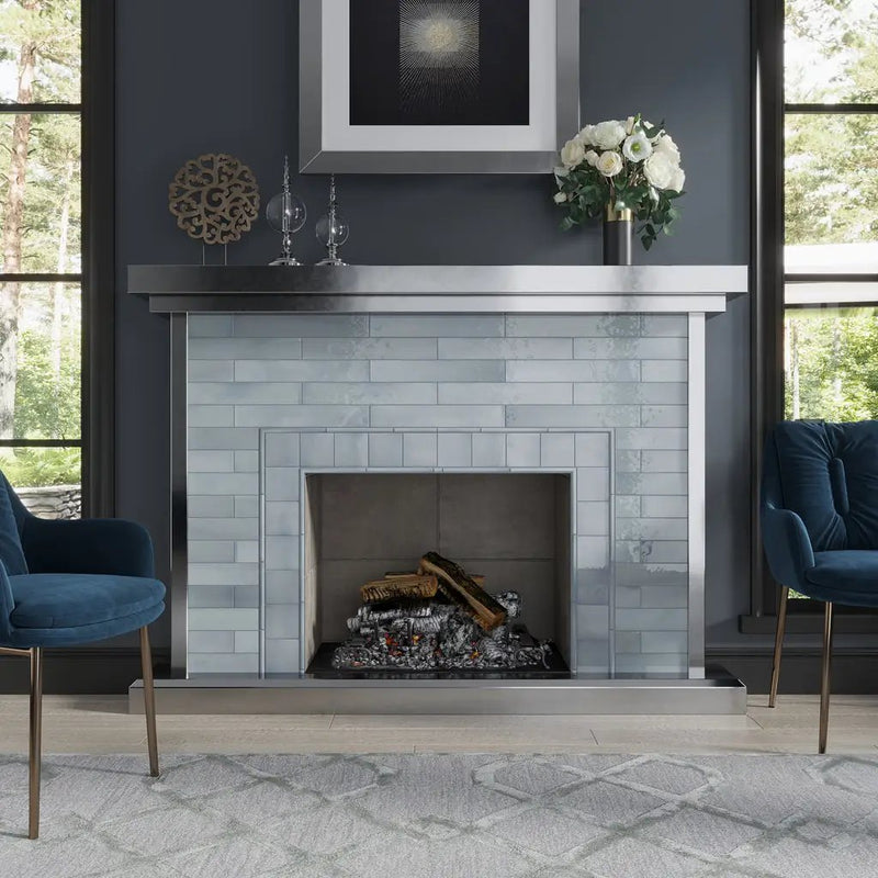 Benjamin Moore Smoke 4x4 Glossy Square Ceramic Tile (60 pack, 6.46 sq ft/case) by Apollo Tile