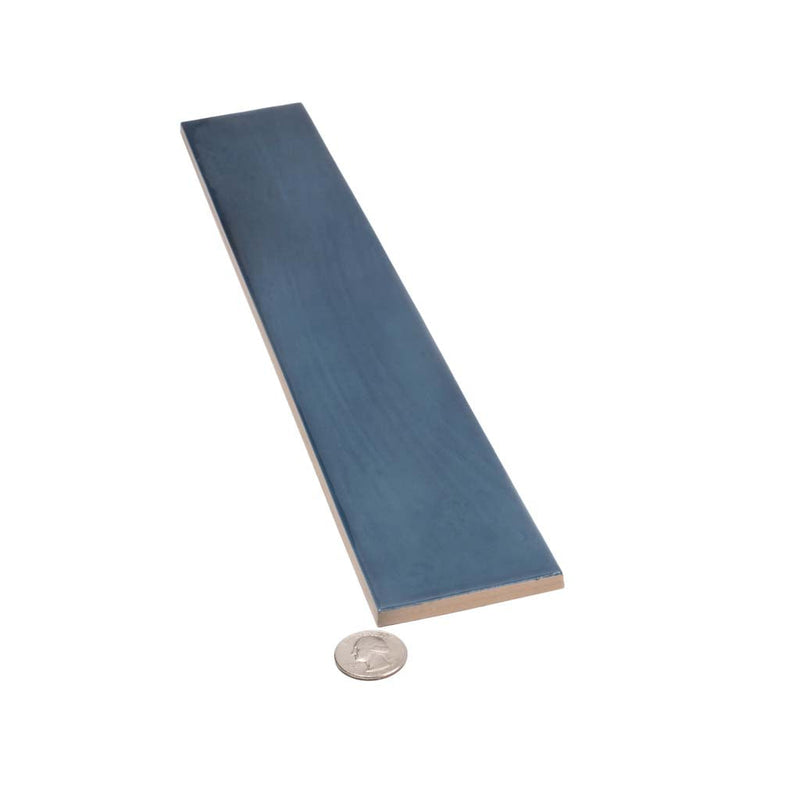 Sample-Navy Blue 2.6x16 Glossy Ceramic Subway Tile (38 pack, 10.76 sq ft/case), photo 6 of 11