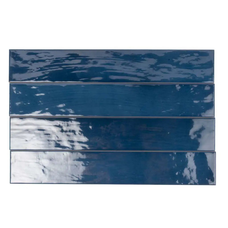 Navy Blue 2.6x16 Glossy Ceramic Subway Tile (38 pack, 10.76 sq ft/case) by Apollo Tile
