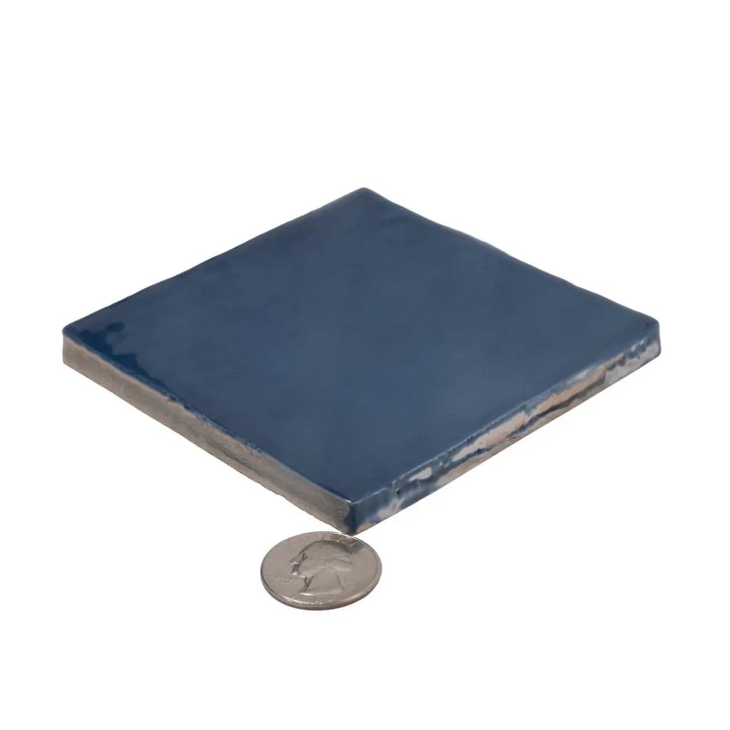 Navy Blue 4x4 Glossy Square Ceramic Tile (60 pack, 6.48 sq ft/case) by Apollo Tile