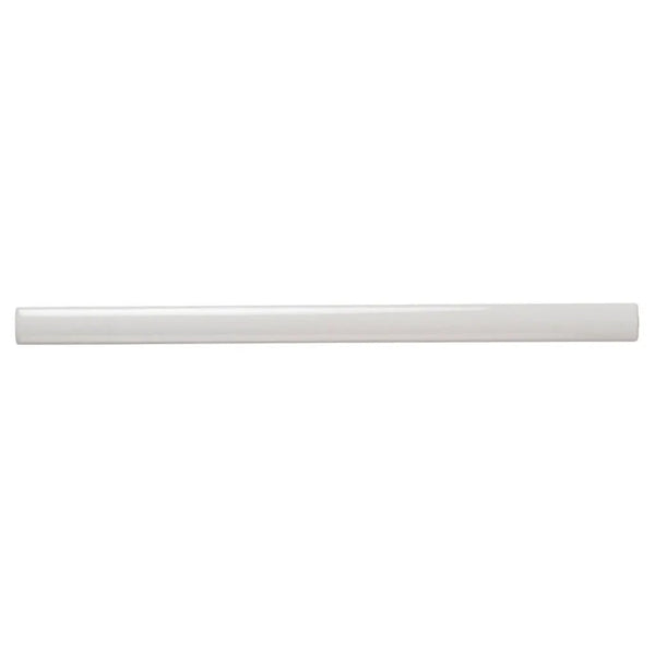 Ivory White 0.5x8 Glossy Ceramic Pencil Tile Trim (10 pack, 0.3 sq ft/case)