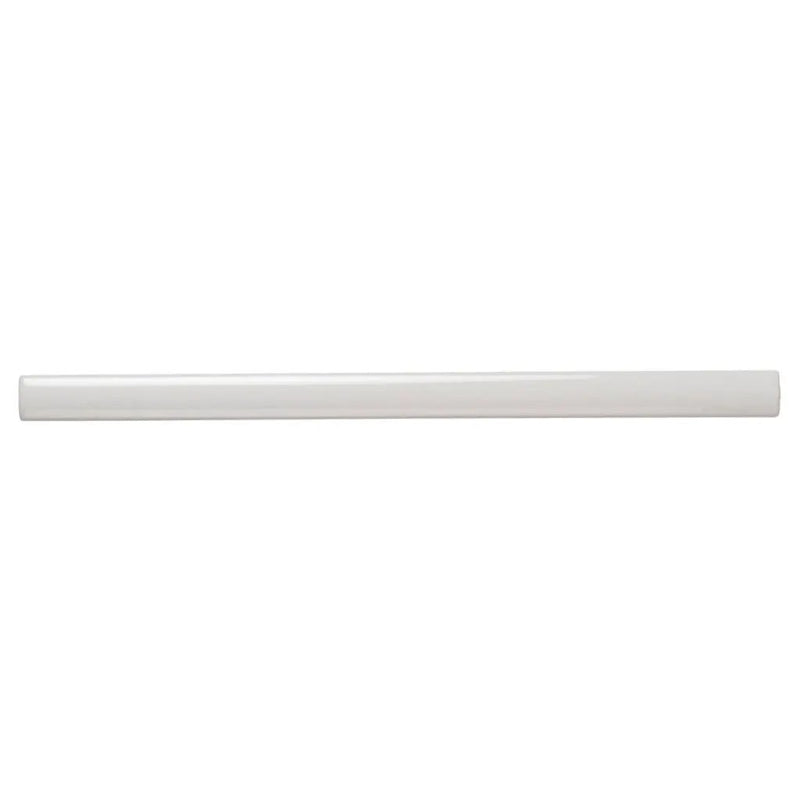 Ivory White 0.5x8 Glossy Ceramic Pencil Tile Trim (10 pack, 0.3 sq ft/case) by Apollo Tile