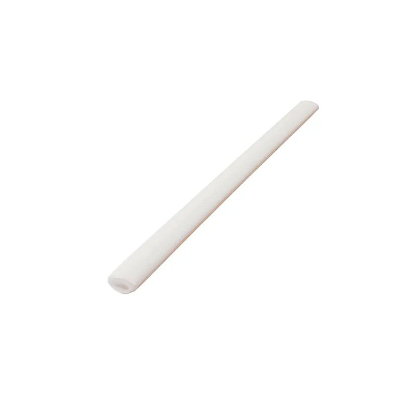 Ivory White 0.5x8 Glossy Ceramic Pencil Tile Trim (10 pack, 0.3 sq ft/case) by Apollo Tile