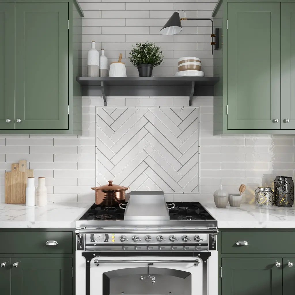 Ivory White 2.6x16 Glossy Ceramic Subway Tile (38 pack, 10.76 sq ft/case) by Apollo Tile