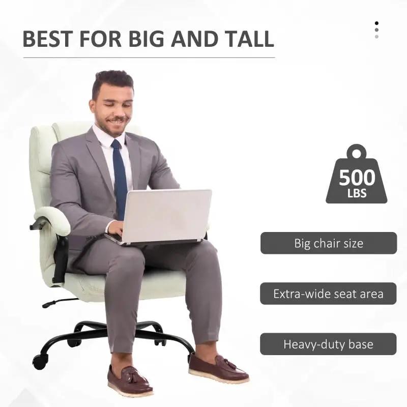 Cream White Big/Tall Adjustable Height Office Chair - 500 lbs. Weight Capacity by HomePacific