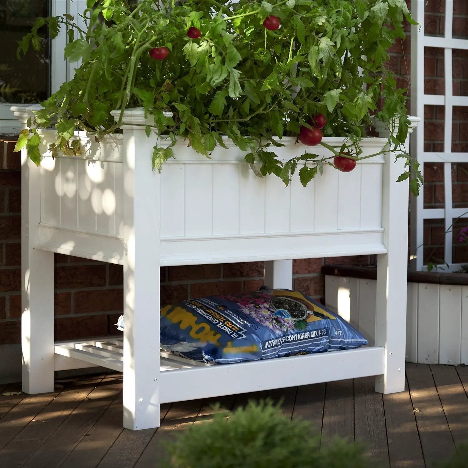 Elevated Planter Raised Grow Bed in White Vinyl by HomePacific