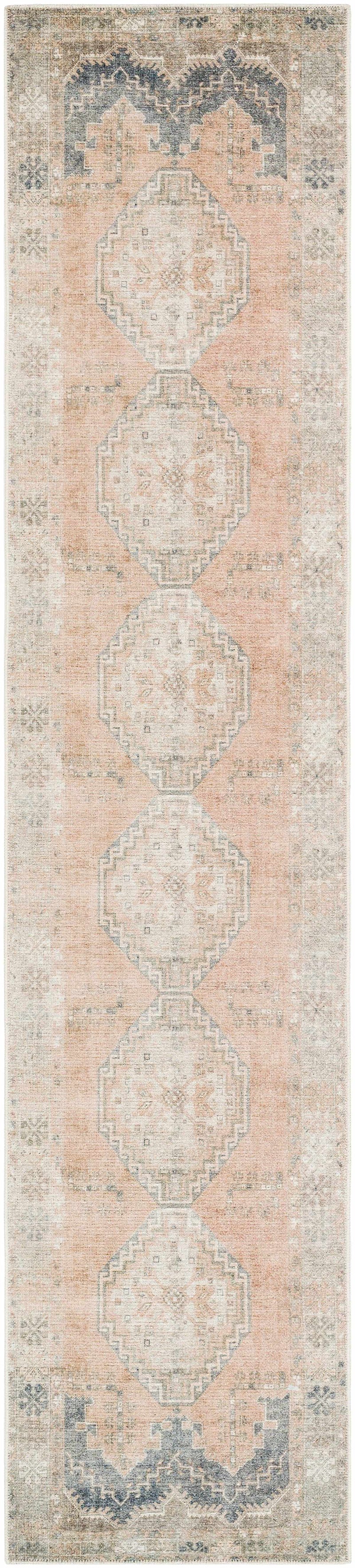 Carrabelle Peach Washable Area Rug - Clearance by Boutique Rugs