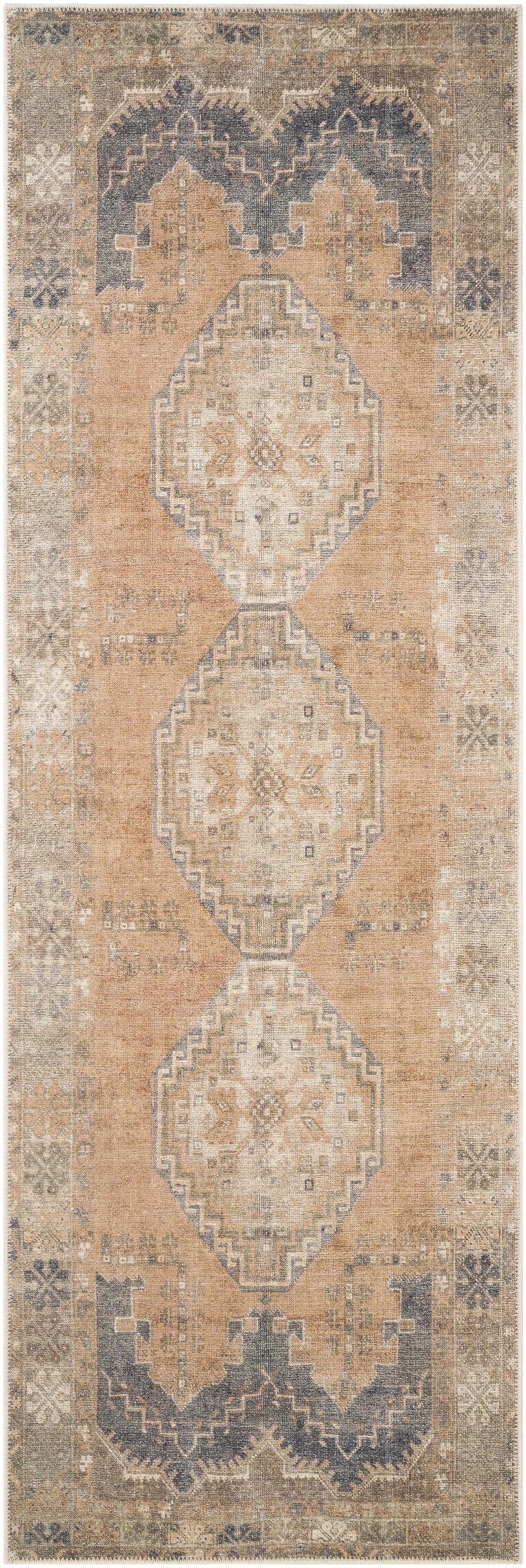 Carrabelle Peach Washable Area Rug - Clearance by Boutique Rugs