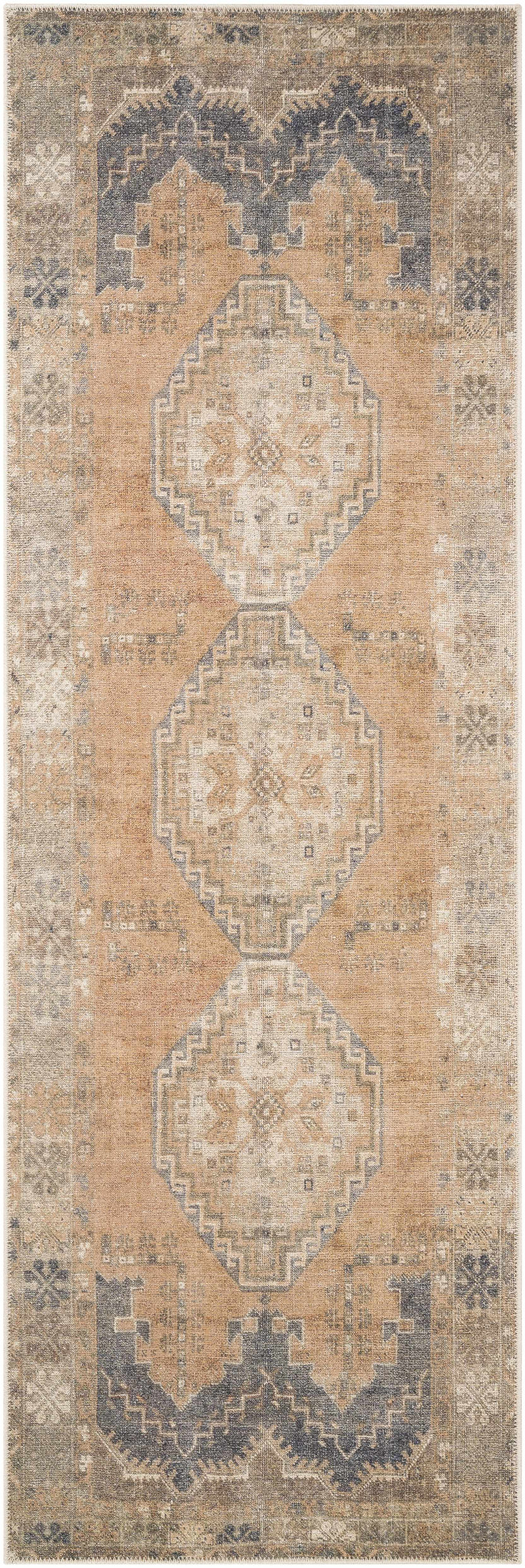 Carrabelle Peach Washable Area Rug - Clearance by Boutique Rugs