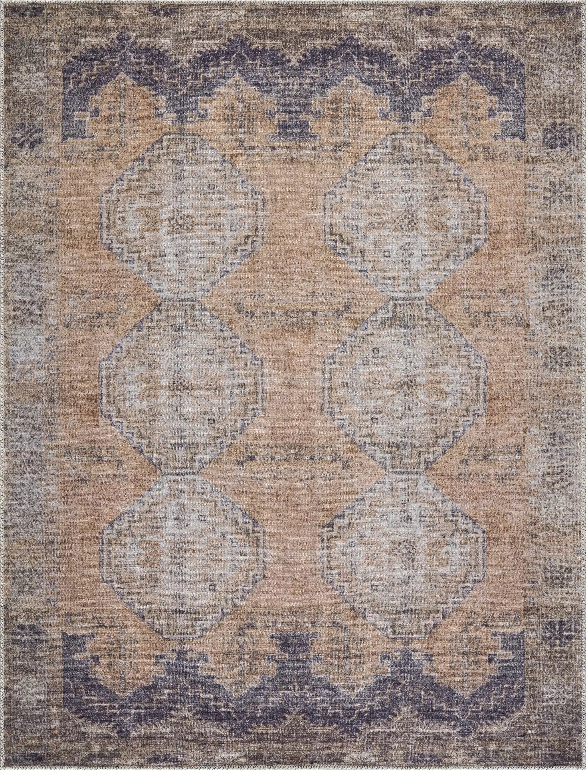 Carrabelle Peach Washable Area Rug - Clearance by Boutique Rugs