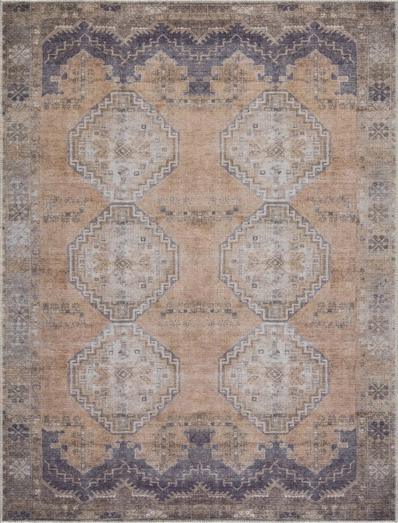 Carrabelle Peach Washable Area Rug - Clearance by Boutique Rugs