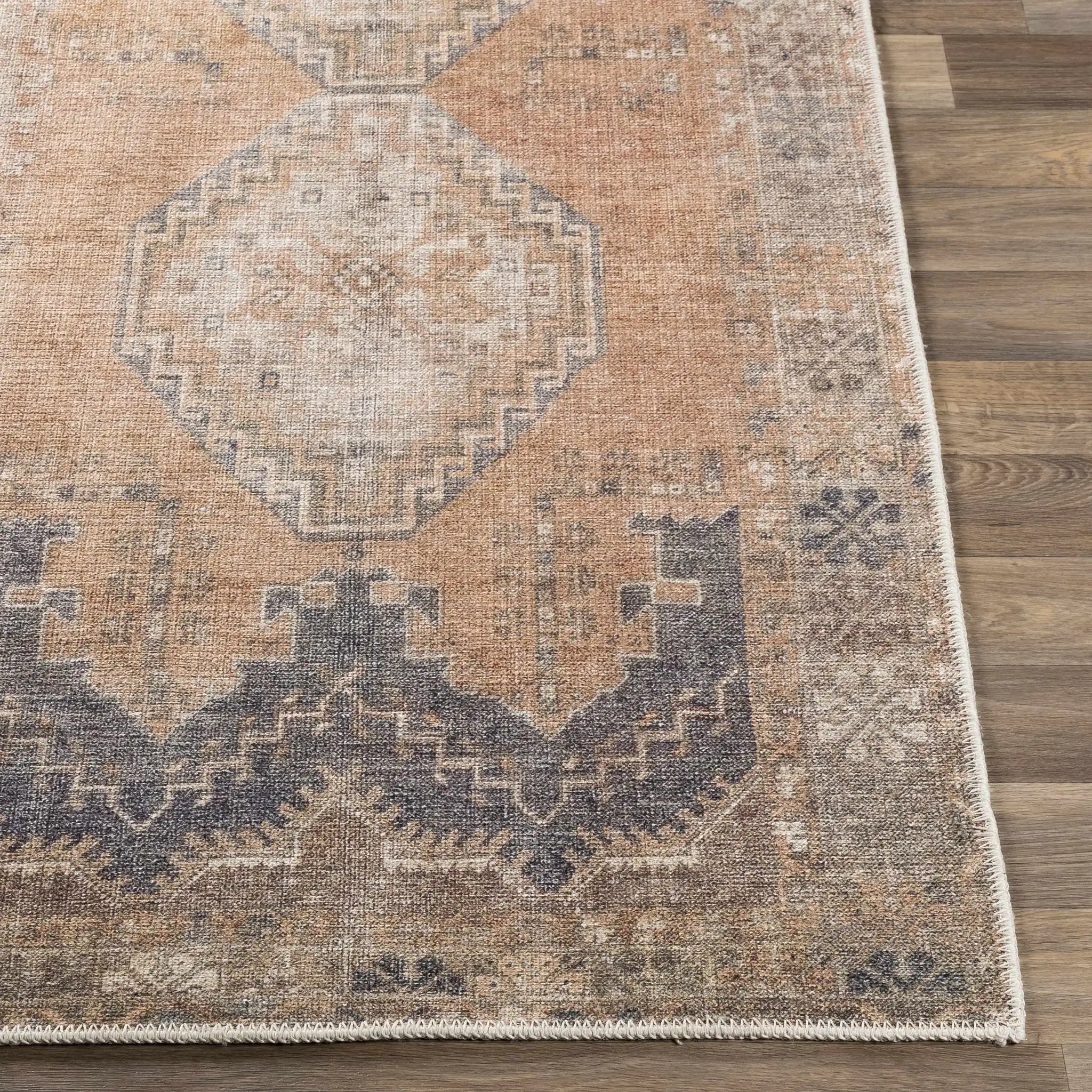 Carrabelle Peach Washable Area Rug - Clearance by Boutique Rugs