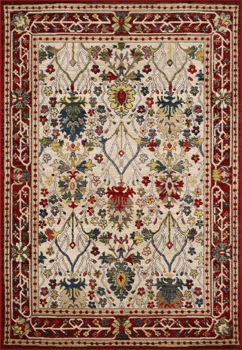 Neola White/Red Damask Area Rug by Boutique Rugs