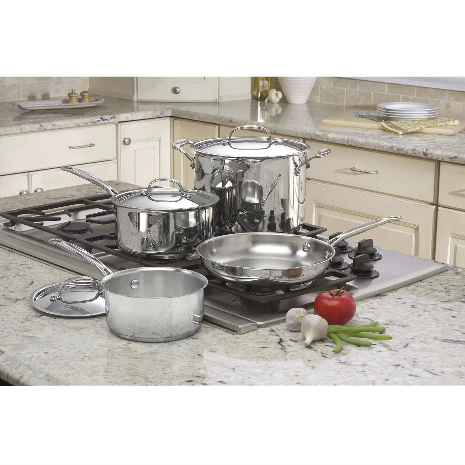 7-Piece Oven Safe Stainless Steel Cookware Set by HomePacific