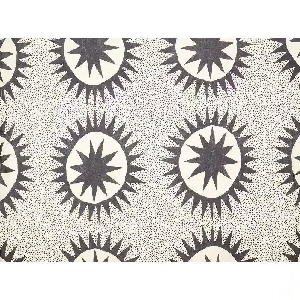 72 x 72 in. Cotton Poly Shower Curtain w/ Cream Brown Sun Star Medallion Pattern by HomePacific